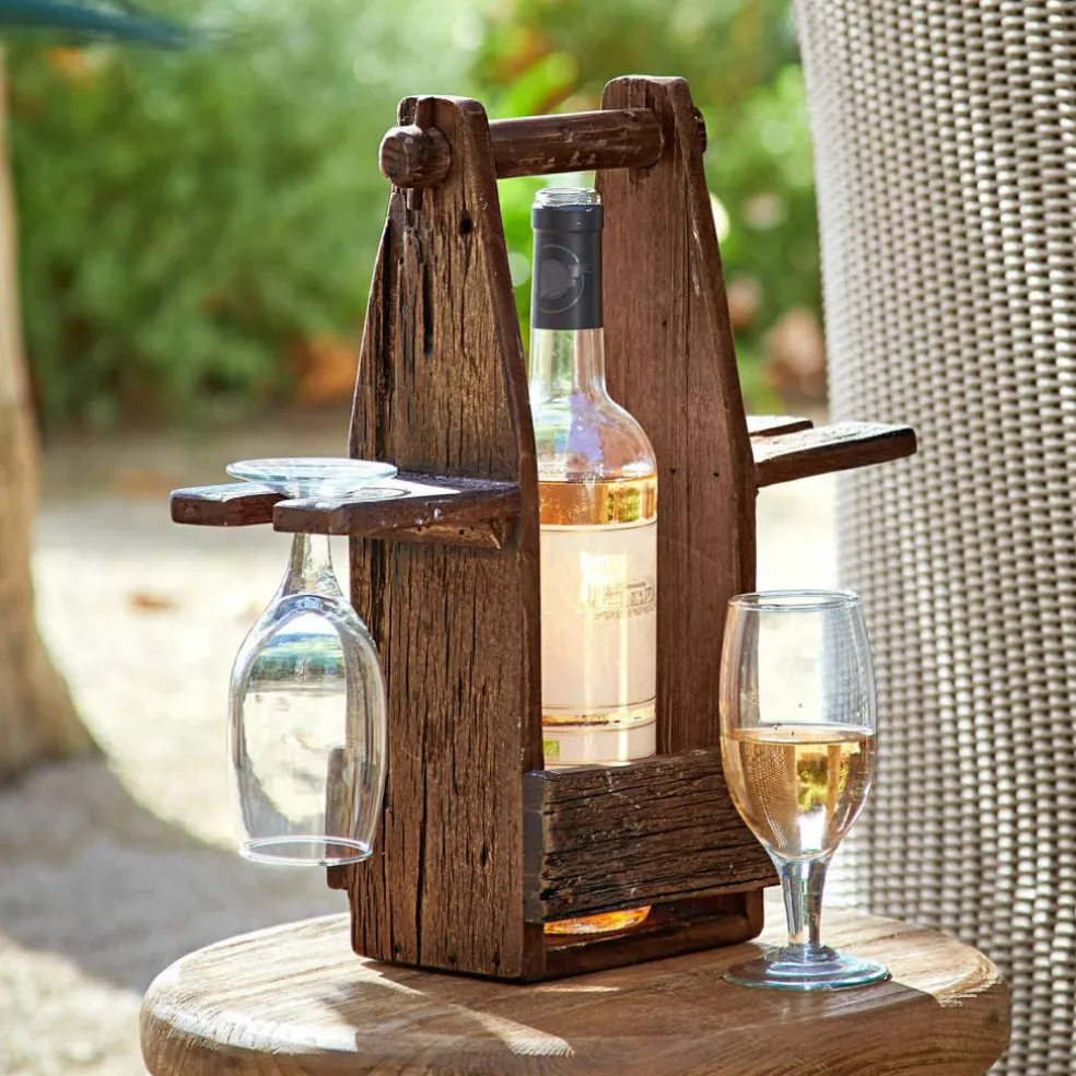 Flaschenhalter mit Gläsern Préalon