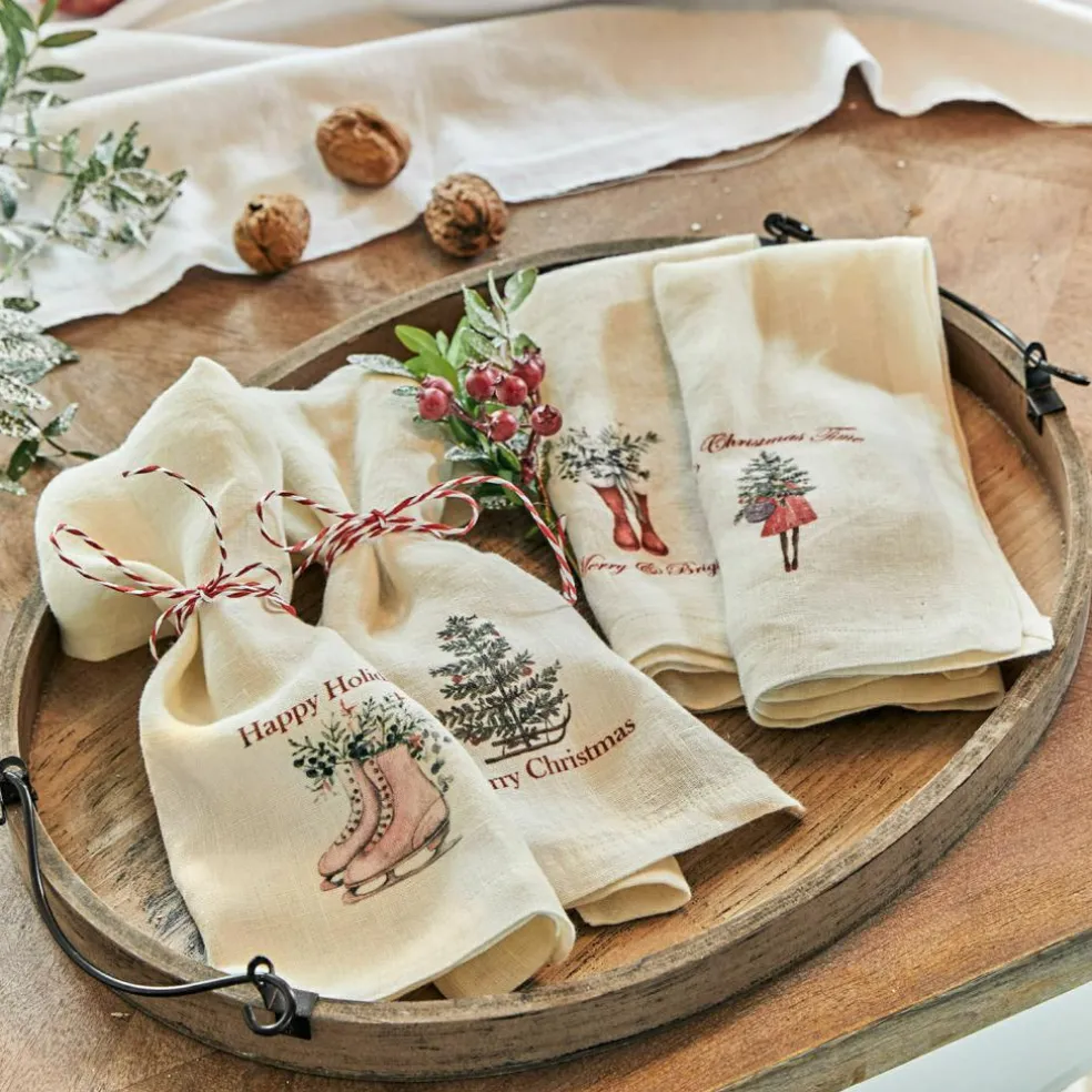 Serviette 4er Set Merry & Bright