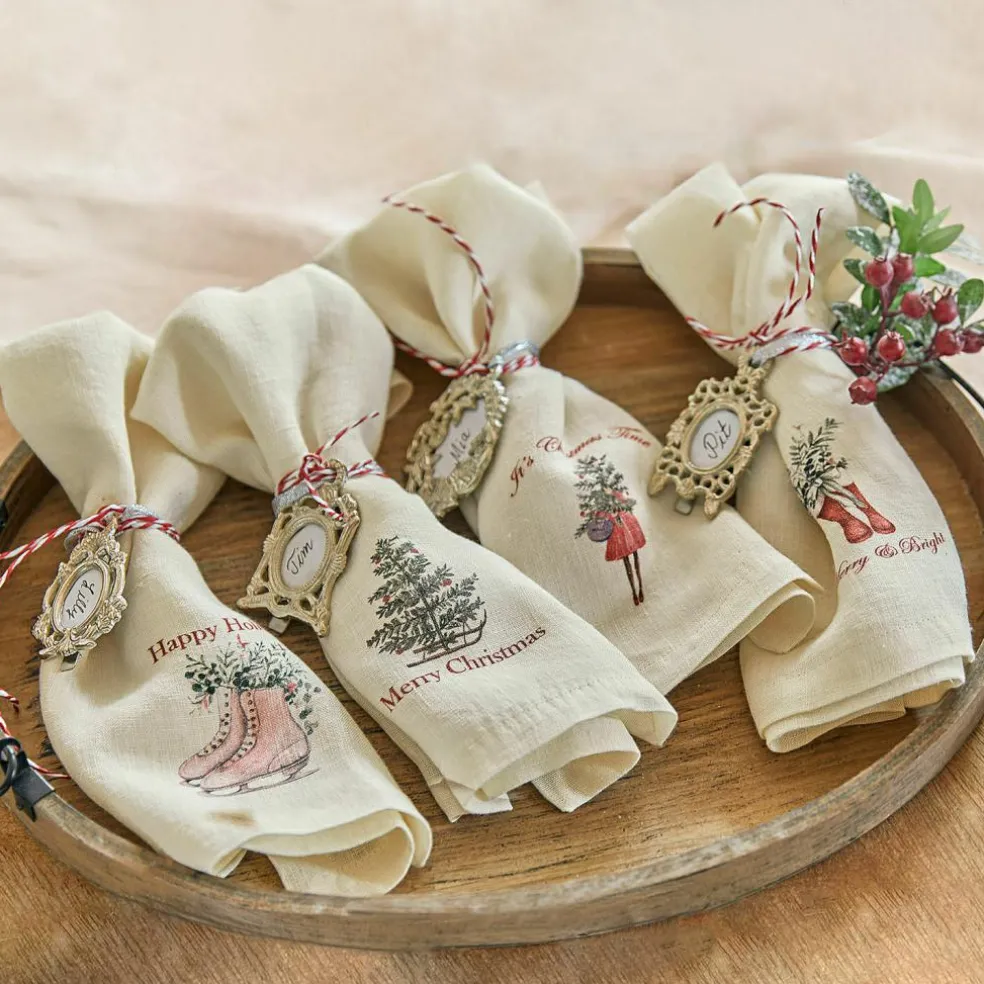 Serviette 4er Set Merry & Bright