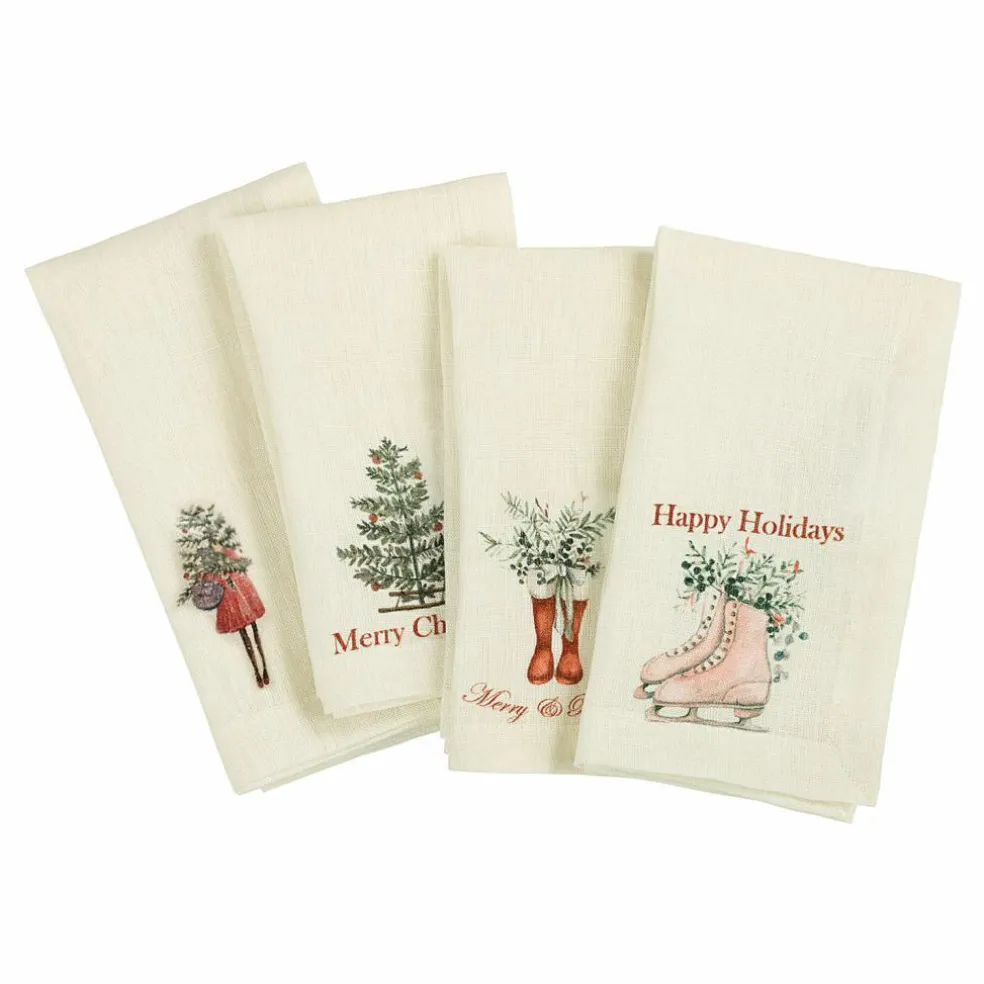 Serviette 4er Set Merry & Bright