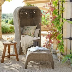 Strandkorb mit Hocker Sanivane