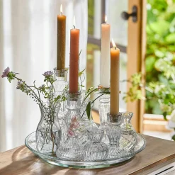 Tablett mit Kerzenständer und Vase Hilevor